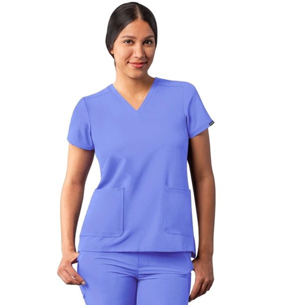 Adar Ceil Blue tailored fit scrub top extra small